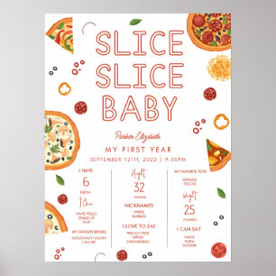 Slice Baby First Birthday Milestone Poster