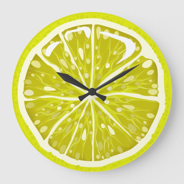 Slice Juicy Lime Round Wall Clock (Front)