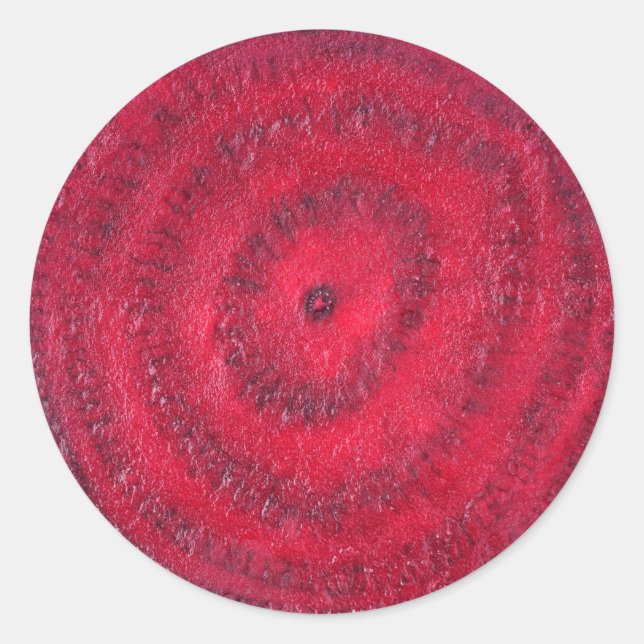 Slice of beetroot classic round sticker (Front)
