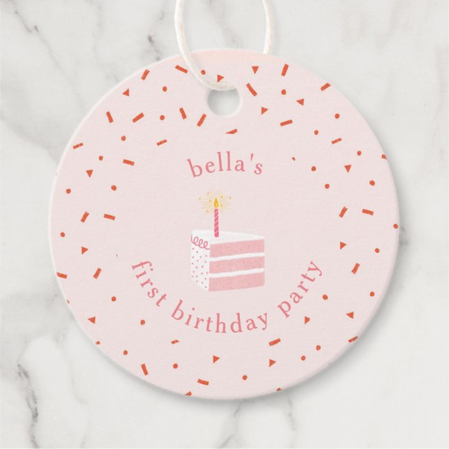 Slice Of Birthday Cake Favour Tags (Front)