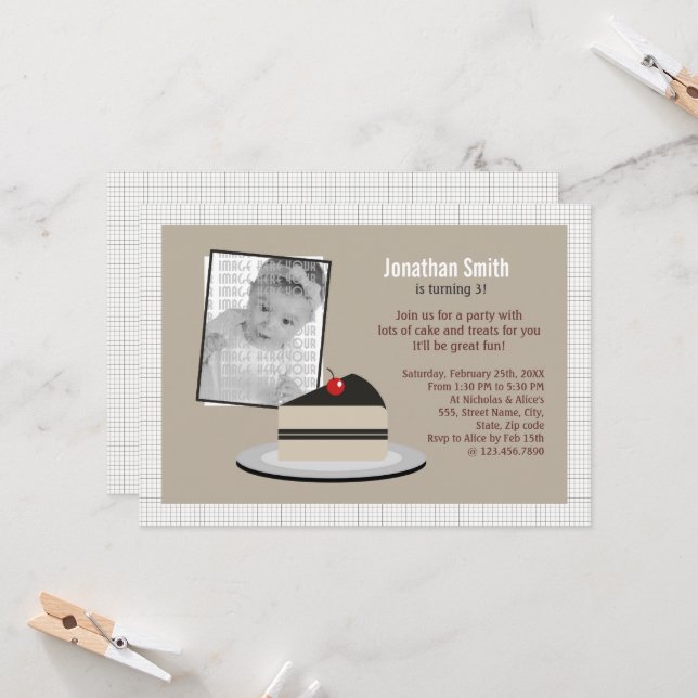 Slice of Cake Invitation (Front/Back In Situ)