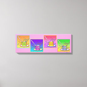 Slice of CAKE Pop Art (long) Gallery Wrapped Canva Canvas Print