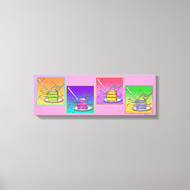 Slice of CAKE Pop Art (long) Gallery Wrapped Canva Canvas Print (Front)