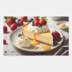 Slice of cheese cake with whipped cream ontop sticker