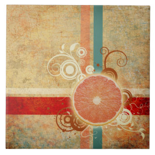 Slice of Citrus Abstract Tile