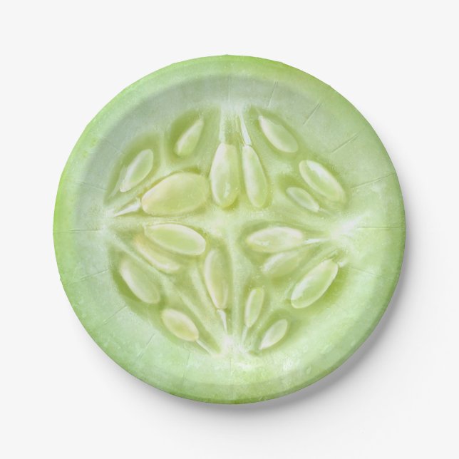 Slice of cucumber paper plate (Front)