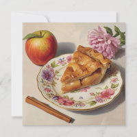 Slice of Fresh Apple Pie on a Plate 
