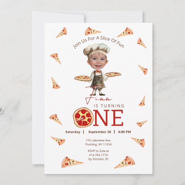 Slice Of Fun 1st Birthday Photo Invitation (Front)