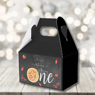 Slice of fun, first pizza birthday favor box