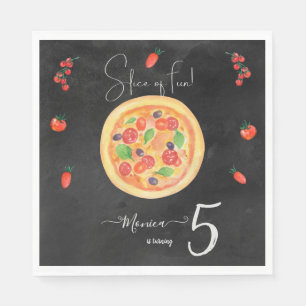Slice of fun, pizza birthday napkin