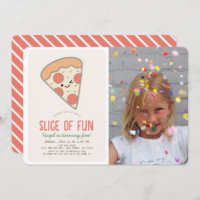 Slice of Fun Pizza Party Kawaii Birthday Photo
