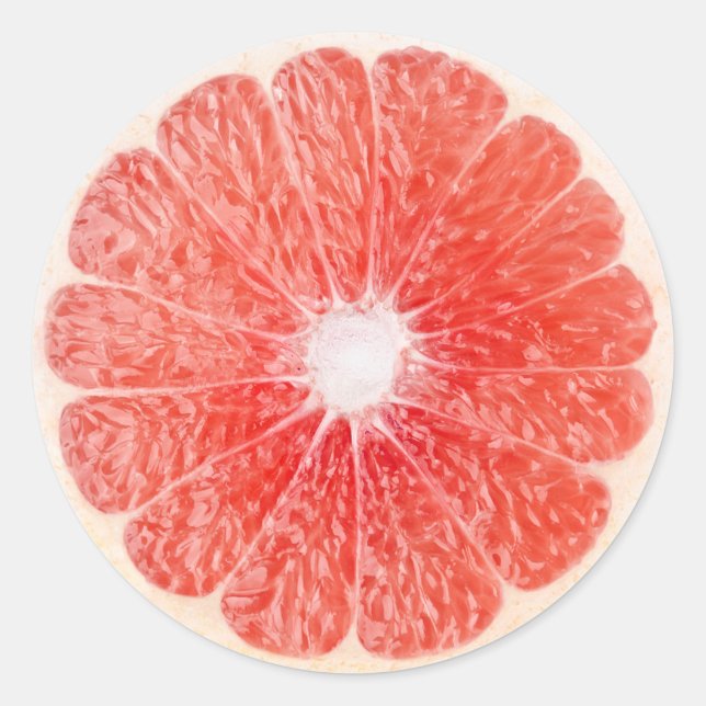 Slice of grapefruit classic round sticker (Front)