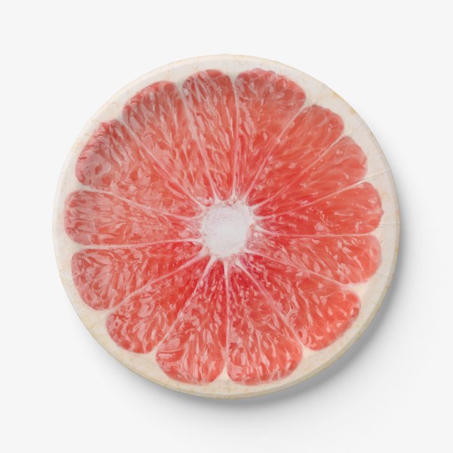 Slice of grapefruit paper plate (Front)