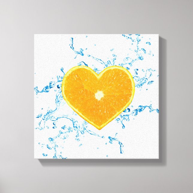Slice of Heart-Shaped Orange Canvas Print (Front)
