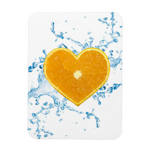 Slice of Heart Shaped Orange - Flexible Magnet