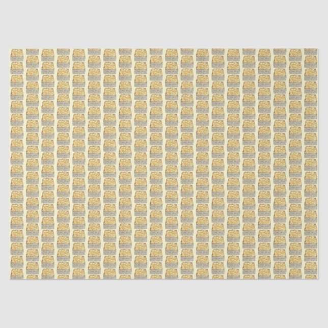 Slice of Kugel Jewish Egg Noodle Casserole Tissue Paper (Front)