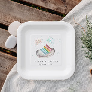 Slice of Love Personalized Couples Paper Plate