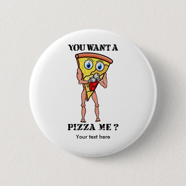 Slice of Pizza Wearing Boxing Gloves 2 Inch Round Button (Front)