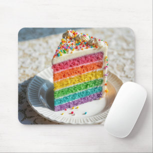 Slice of Rainbow Cake Mouse Pad