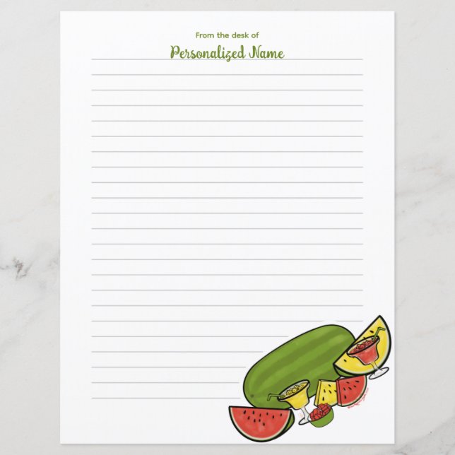 Slice of Sunshine Red & Yellow Lined Paper Sheet (Front)