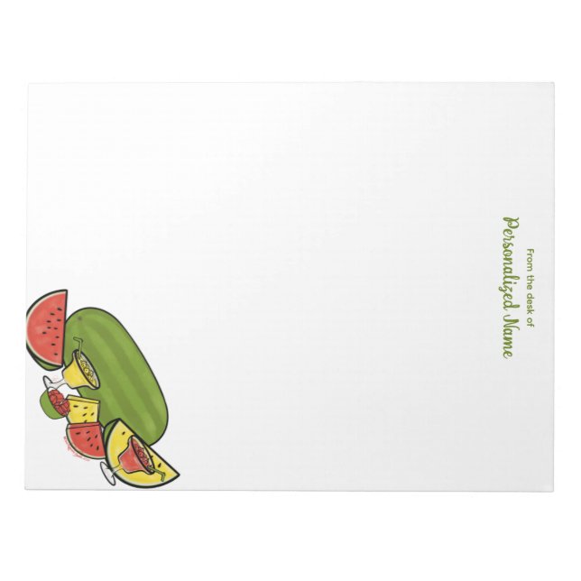 Slice of Sunshine Red & Yellow Unlined Notepad (Front)