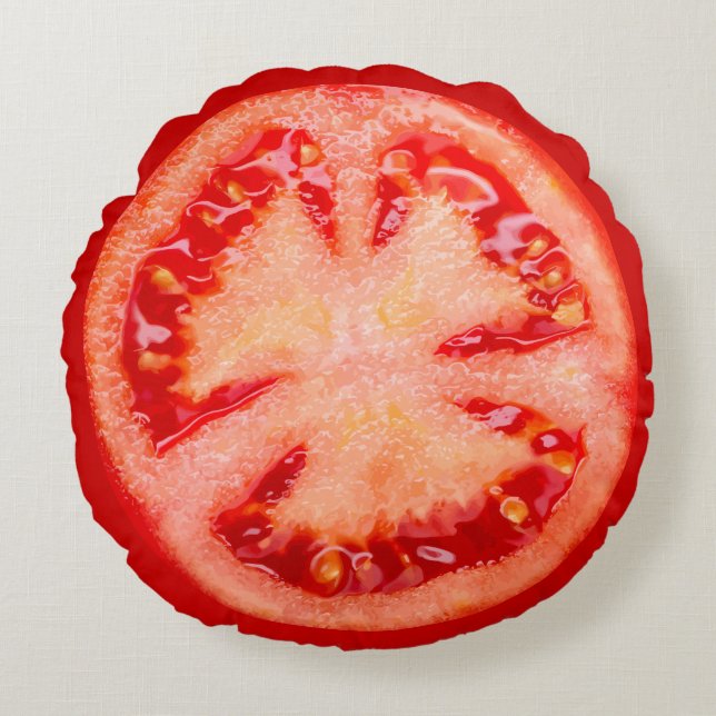 Slice Of Tomato Round Pillow (Front)