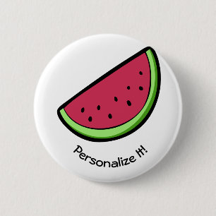 Slice of watermelon 2 inch round button