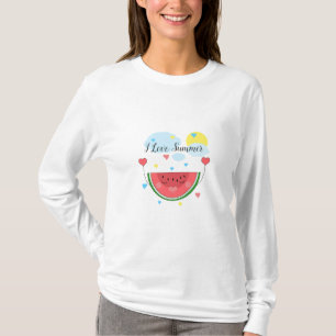 Slice of watermelon and the text I love summer" T-Shirt
