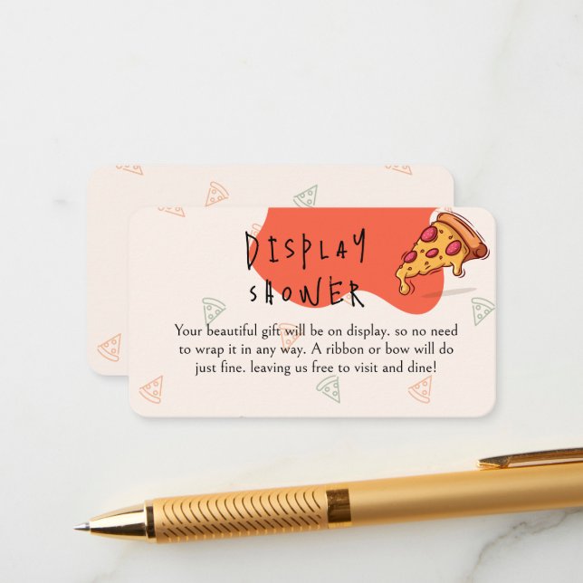 Slice Pizza Time Display Shower Enclosure Card (Front/Back In Situ)