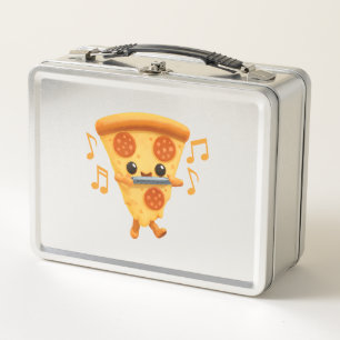 Slice Playing a Harmonica Cute Metal Lunch Box