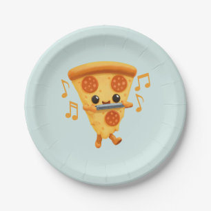 Slice Playing a Harmonica Cute Paper Plate