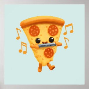 Slice Playing a Harmonica Cute Poster