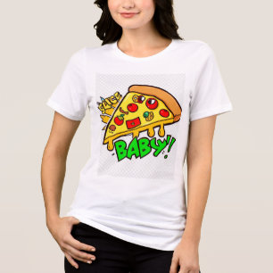 Slice, Slice Baby Funny Pizza Pop Culture Design Tri-Blend Shirt