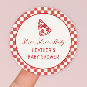 Slice Slice Baby Italian Pizza Baby Shower Favour Classic Round Sticker