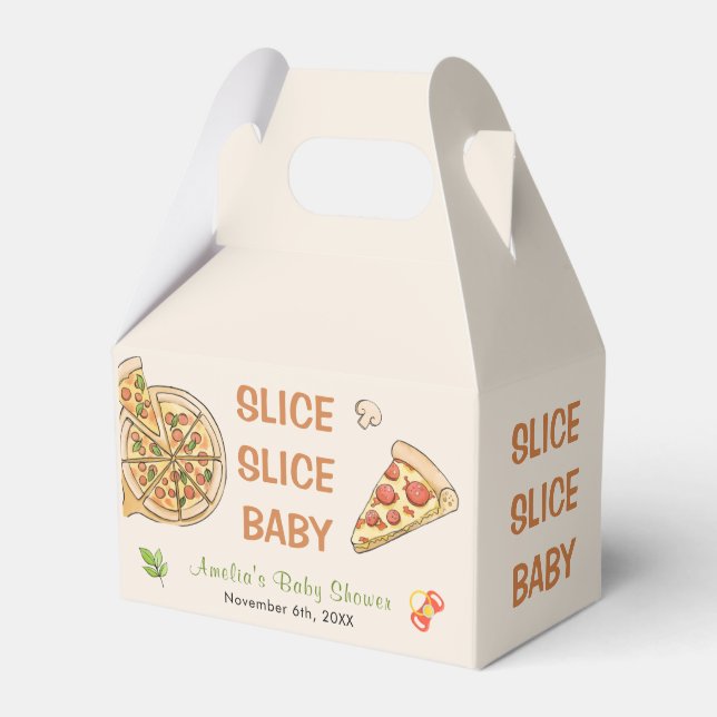 Slice Slice Baby Pizza Baby Shower Favor Box (Front Side)
