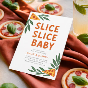 Slice Slice Baby Pizza Baby Shower Invitation