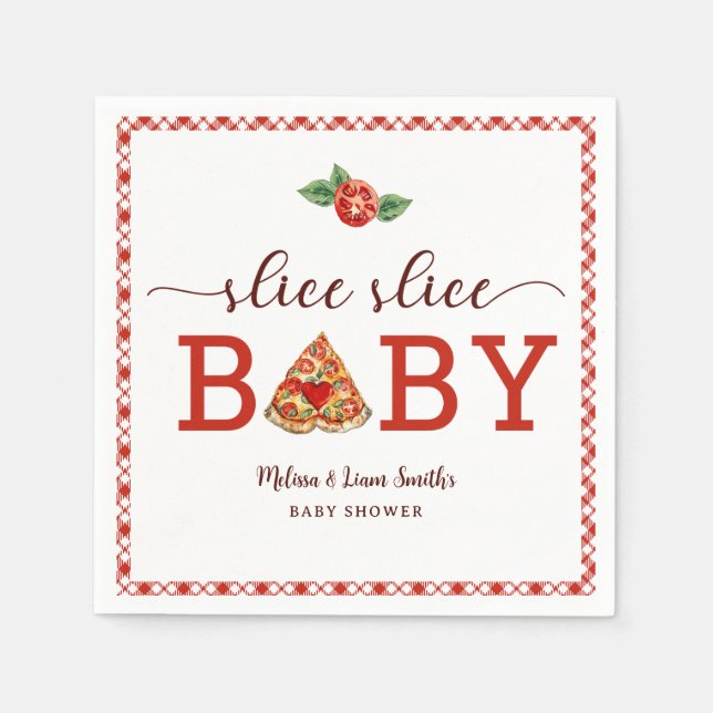 Slice Slice Baby Pizza Baby Shower Napkins – Fun F (Front)