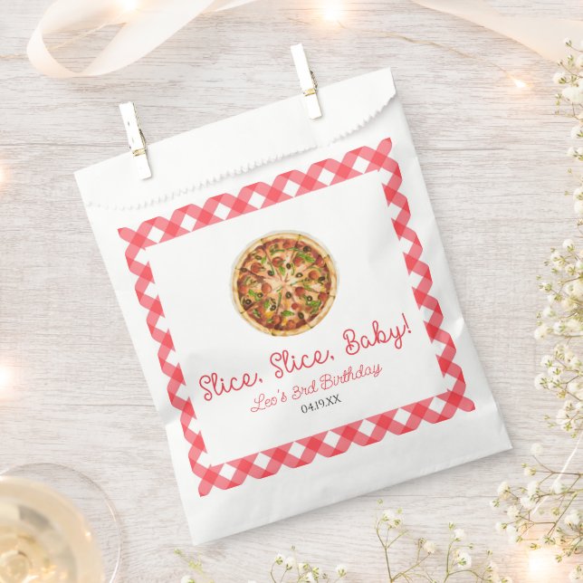 Slice, Slice, Baby! Pizza Birthday Party Favour Bag (Clipped)