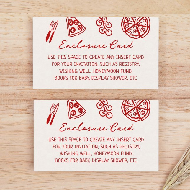 Slice Slice Baby Pizza Themed Party Enclosure Card (Creator Uploaded)