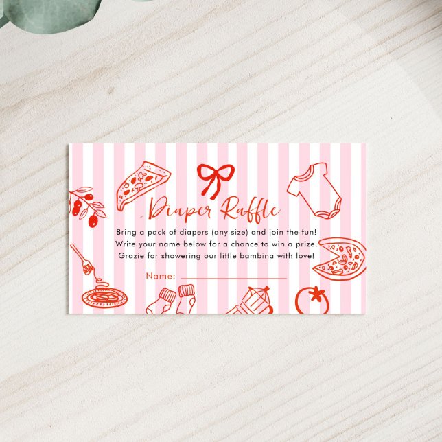 Slice Slice Baby Shower Diaper Raffle Enclosure Card (Slice slice Pizza Baby Shower diaper raffle card)