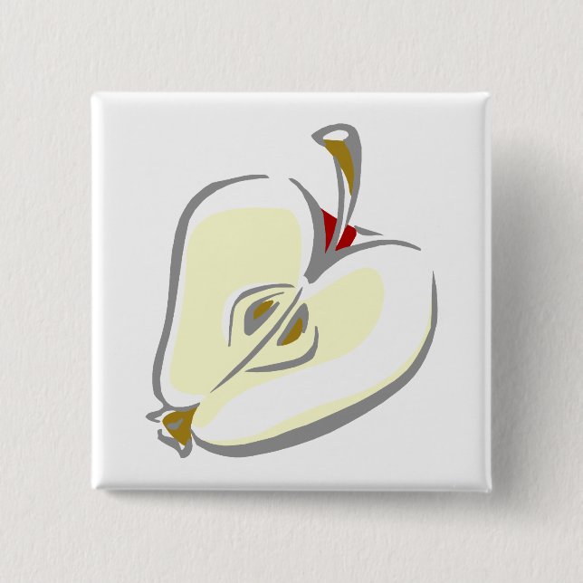 Sliced Apple 2 Inch Square Button (Front)