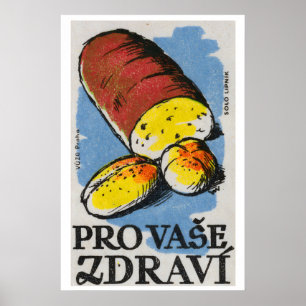 Sliced Bread - Matchbox Print - Czech Wall Art