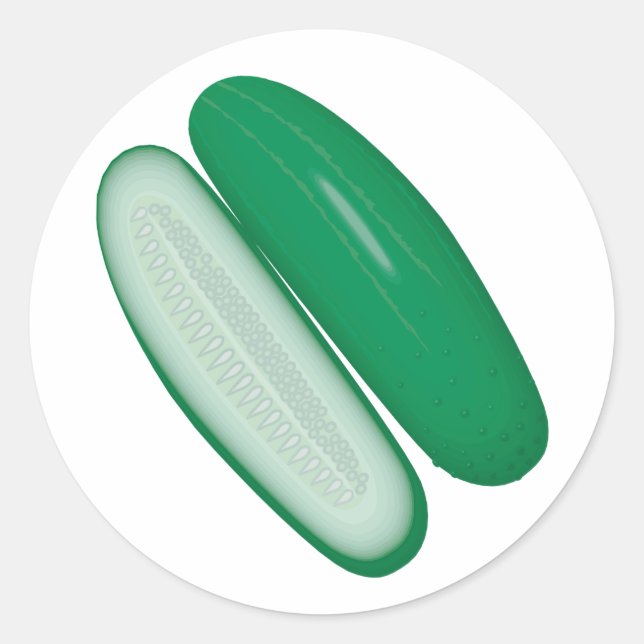 sliced cucumber classic round sticker (Front)