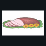 Sliced Ham Holiday Christmas Easter Dinner Sticker<br><div class="desc">Sticker features an original marker illustration of a sliced holiday ham on a platter. Perfect for Easter or Christmas mailings or craft projects! This Easter-themed design is also available on other products. Lots of additional Easter basket treats and Easter decor are also available. Don't see what you're looking for? Contact...</div>