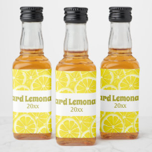 Sliced Lemons Design Bottle Label