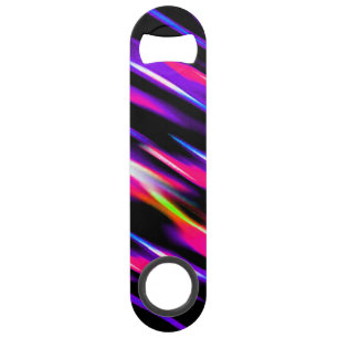 Sliced Neon Striped Animal Print Multicolored Hot Bar Key