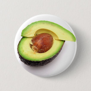Sliced Open Avocado 2 Inch Round Button