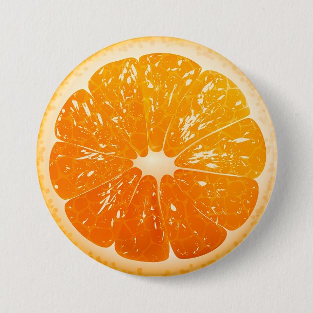 Sliced Orange 3 Inch Round Button (Front)