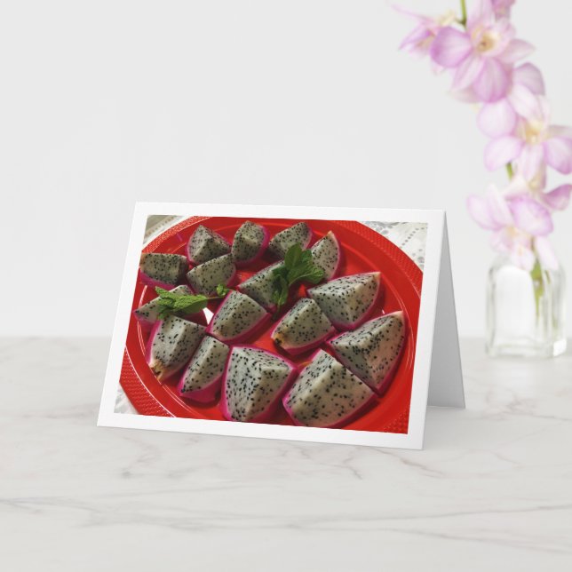 Sliced Pitaya - Dragon Fruit Card (Orchid)