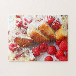 Sliced raspberry loaf cake jigsaw puzzle